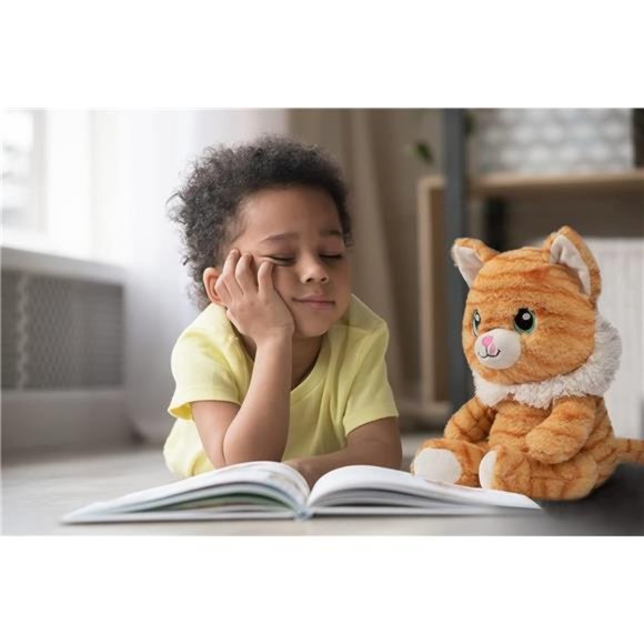 Orange Striped Cat Stuffed Animal Cute Kitten Plush Toy Gift for Kids 11 inch - Picture 3 of 7